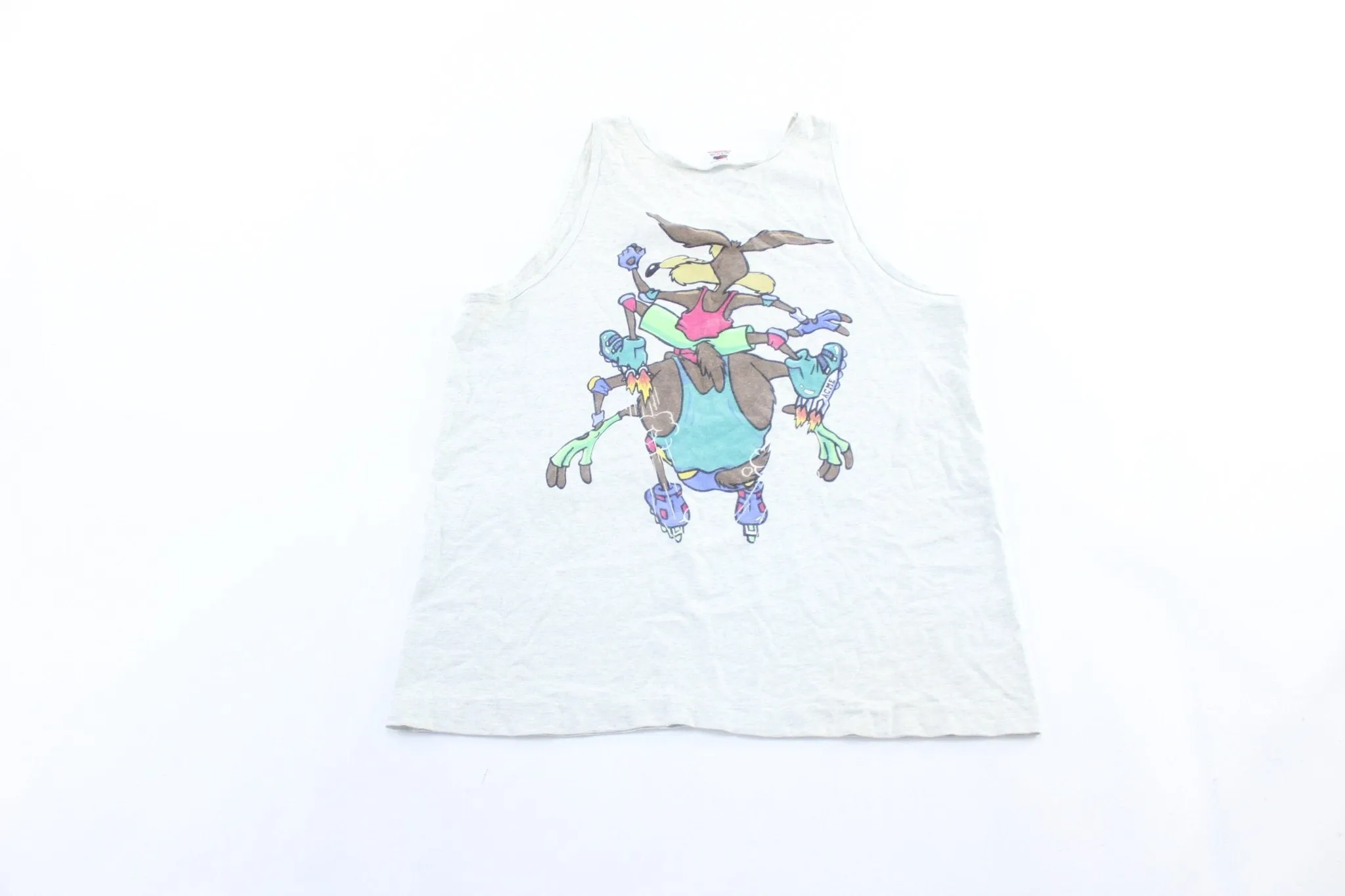 1994 Warner Bros Taz & Wile E. Coyote Roller Skating Graphic Tank Top