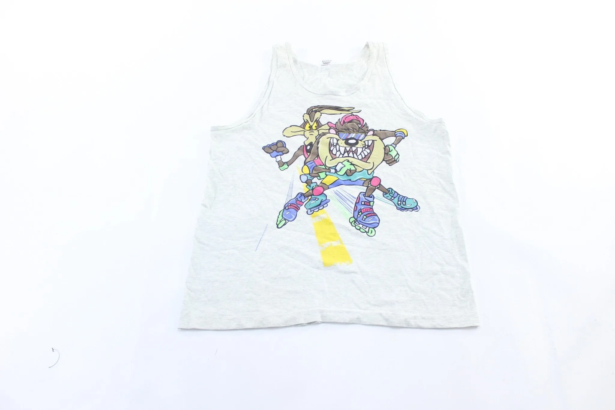 1994 Warner Bros Taz & Wile E. Coyote Roller Skating Graphic Tank Top