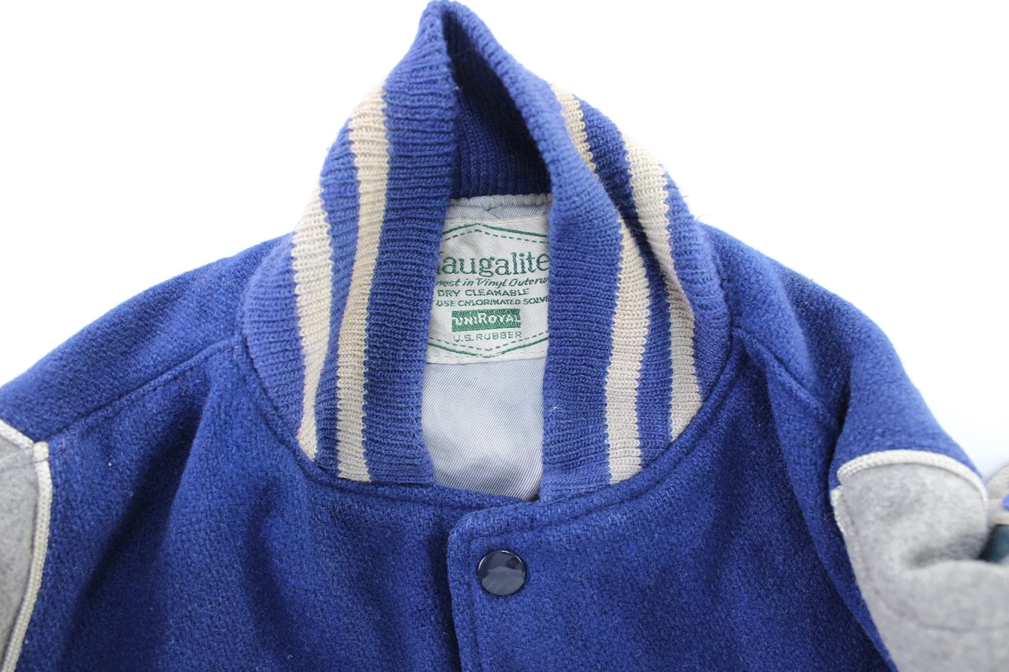 80's Naugalite Blue & Grey Varsity Letterman Jacket