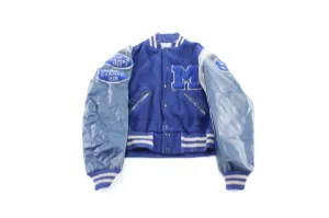 80's Naugalite Blue & Grey Varsity Letterman Jacket
