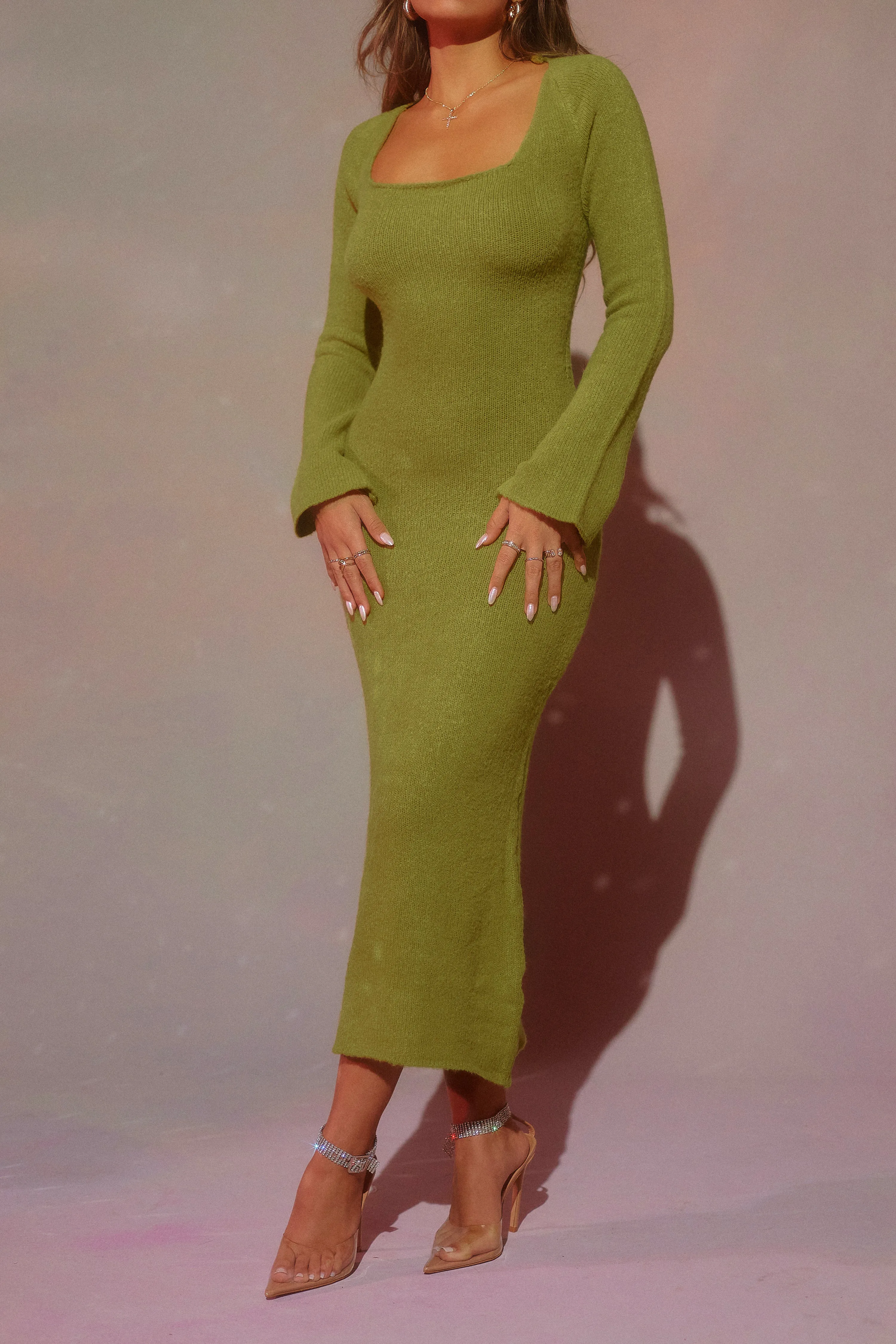 Andrea Long Sleeve Maxi Dress - Green