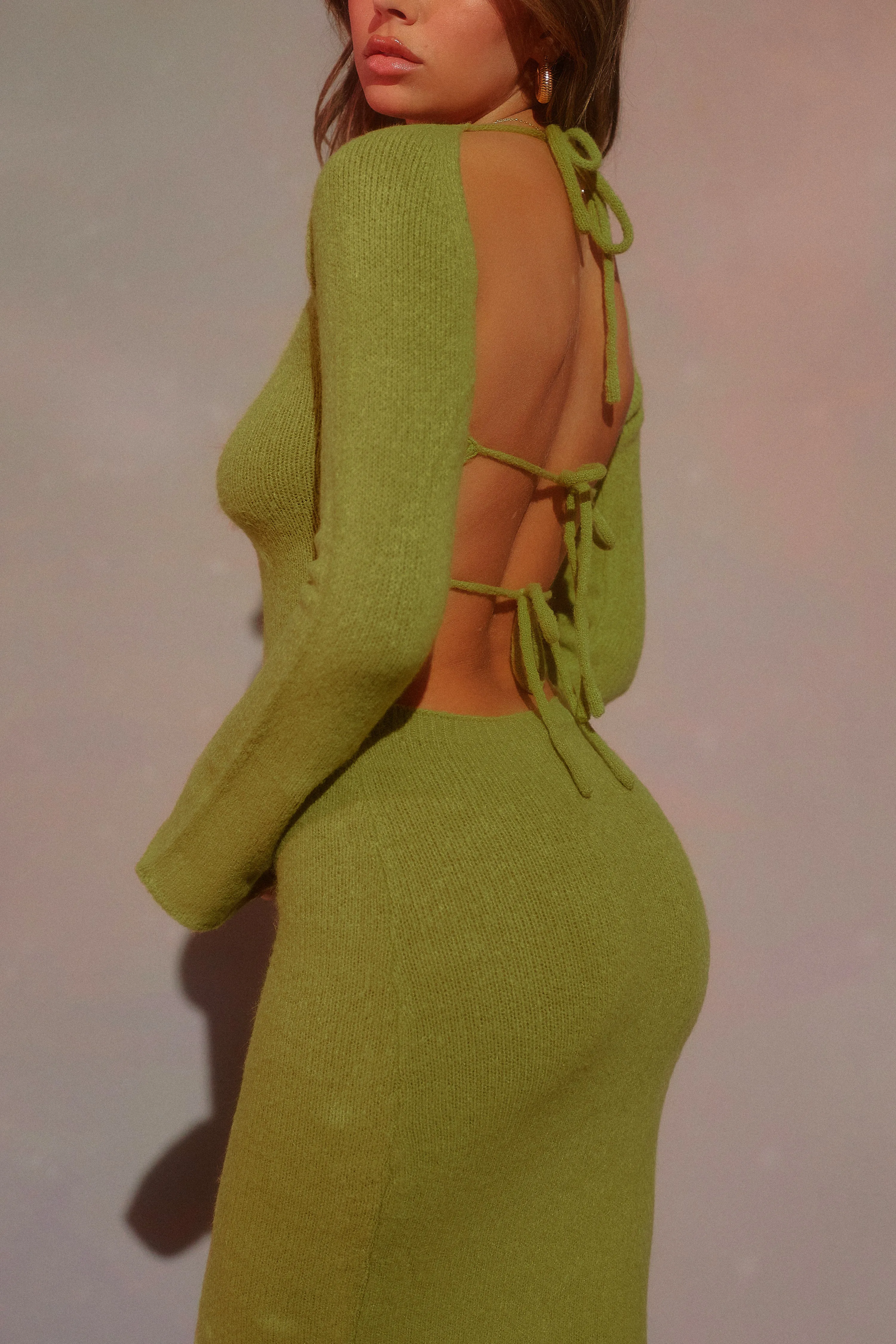 Andrea Long Sleeve Maxi Dress - Green