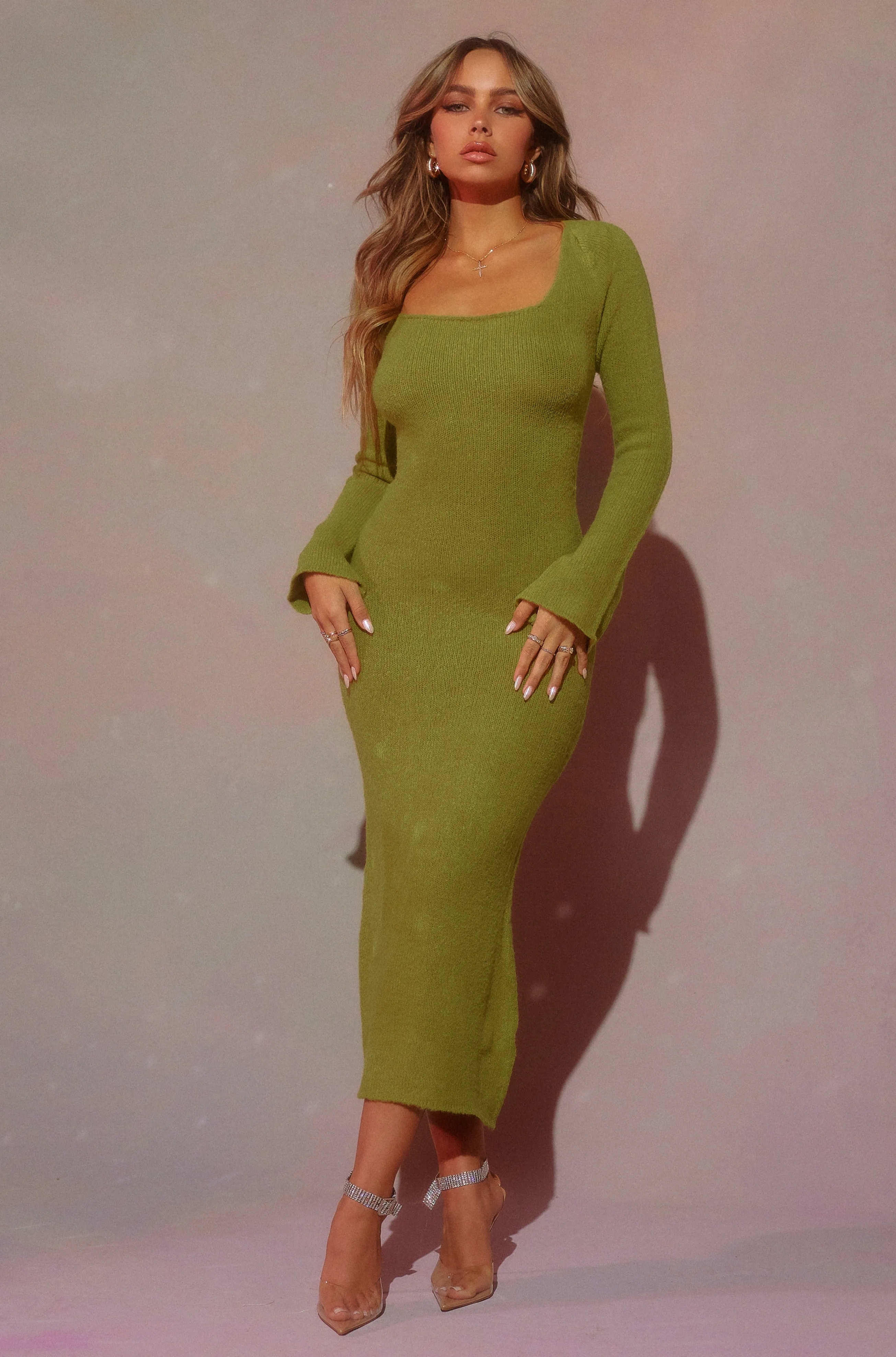 Andrea Long Sleeve Maxi Dress - Green