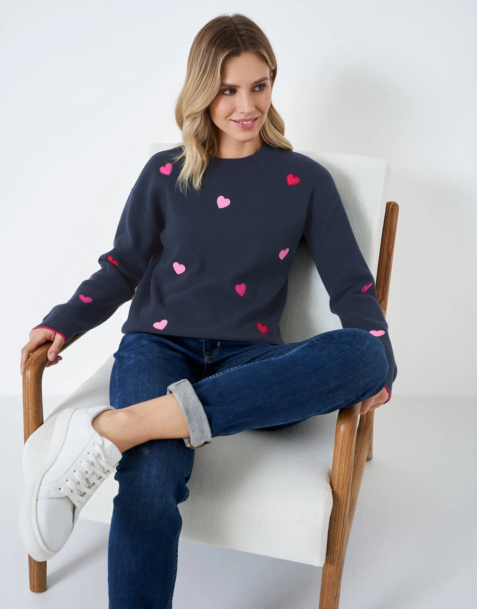 Crew Clothing Kiefer Heart Jumper