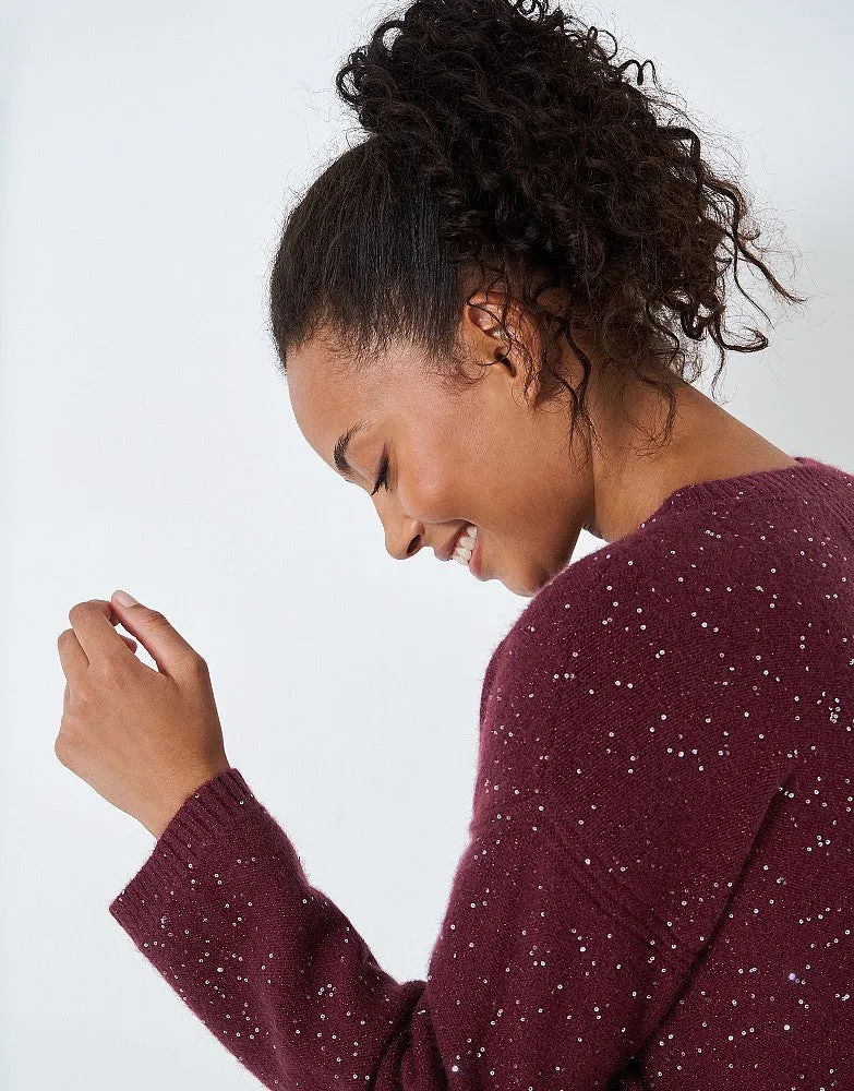 Crew Clothing Sequin Crew Neck Jumper